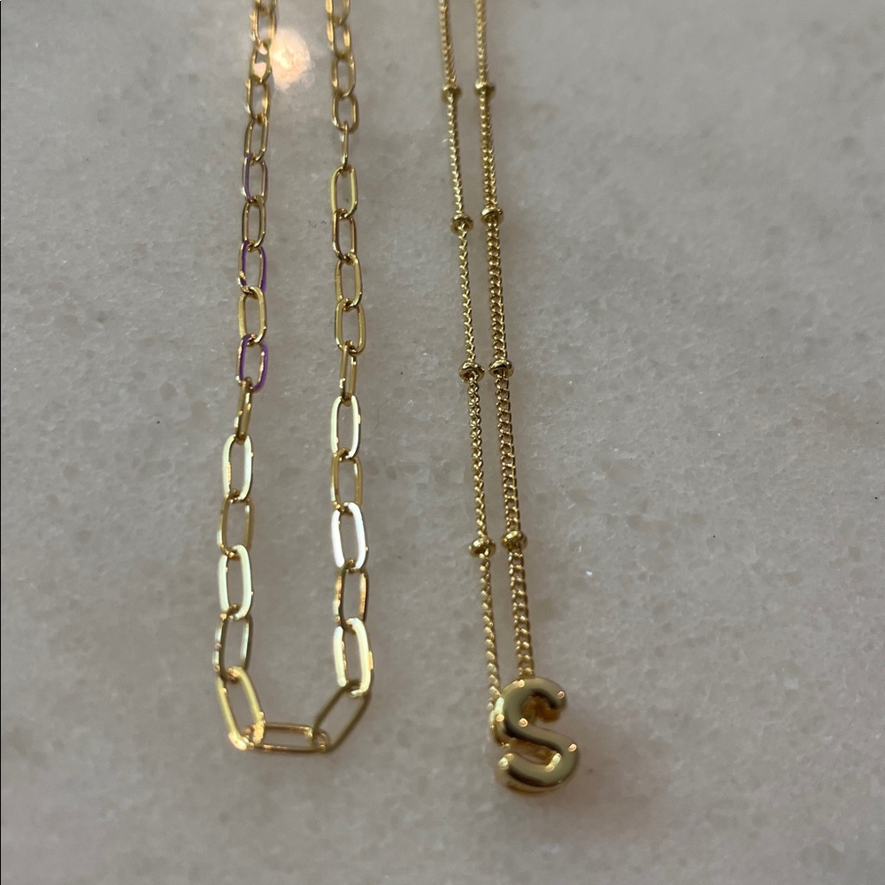 TURANDOSS 18KT Gold plated Chain Layering Necklace Set BRAND NEW APROX 16-18 in